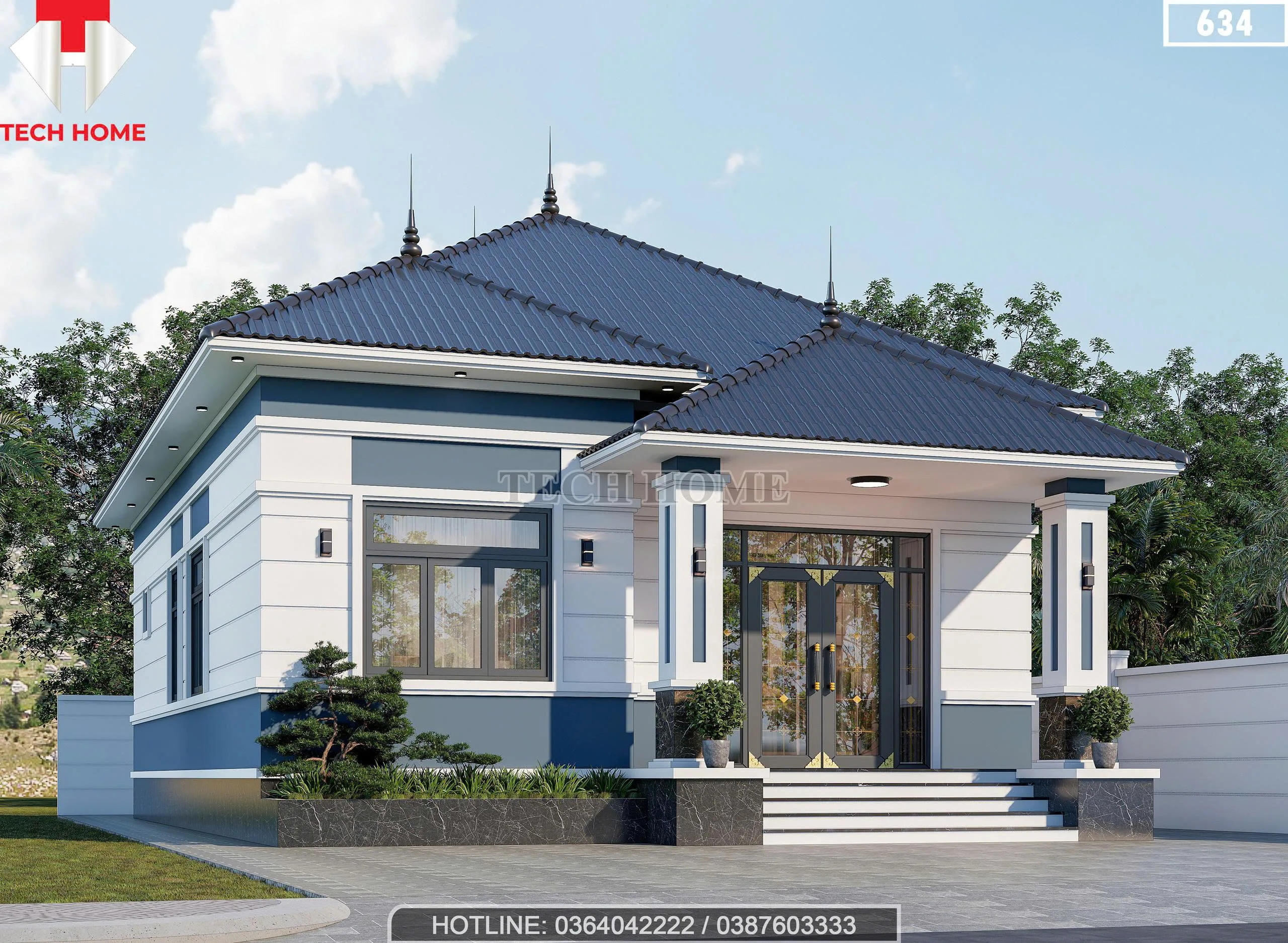 mẫu nhà cấp 4 mái Nhật