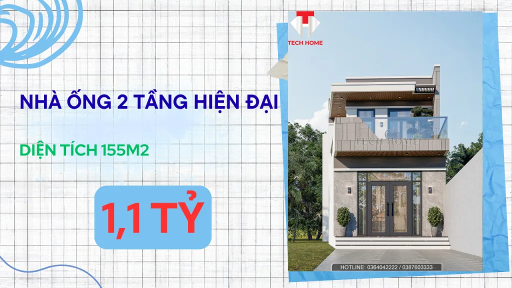 thiết kế nhà ống 2 tầng