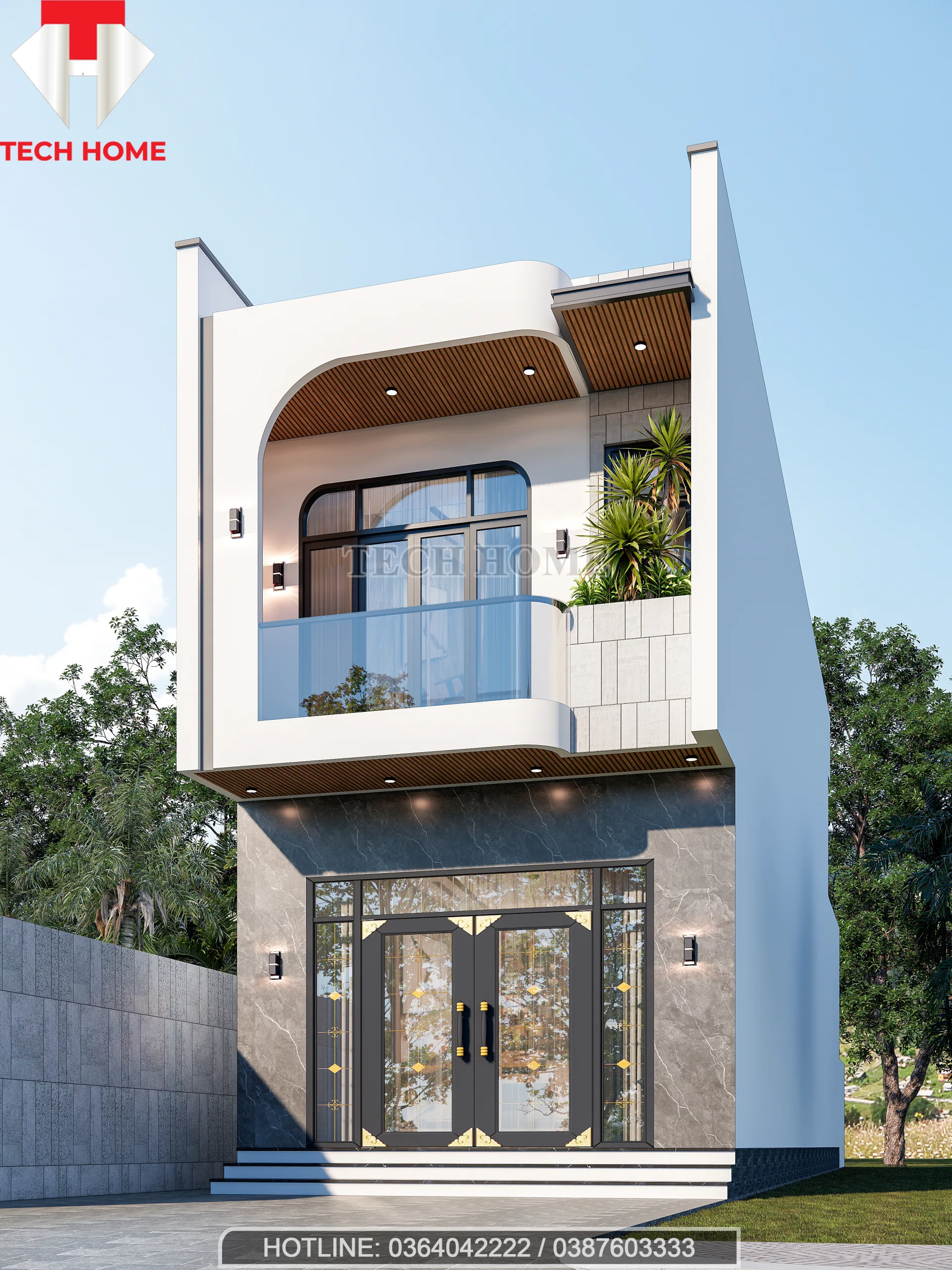 thiết kế nhà ống 2 tầng