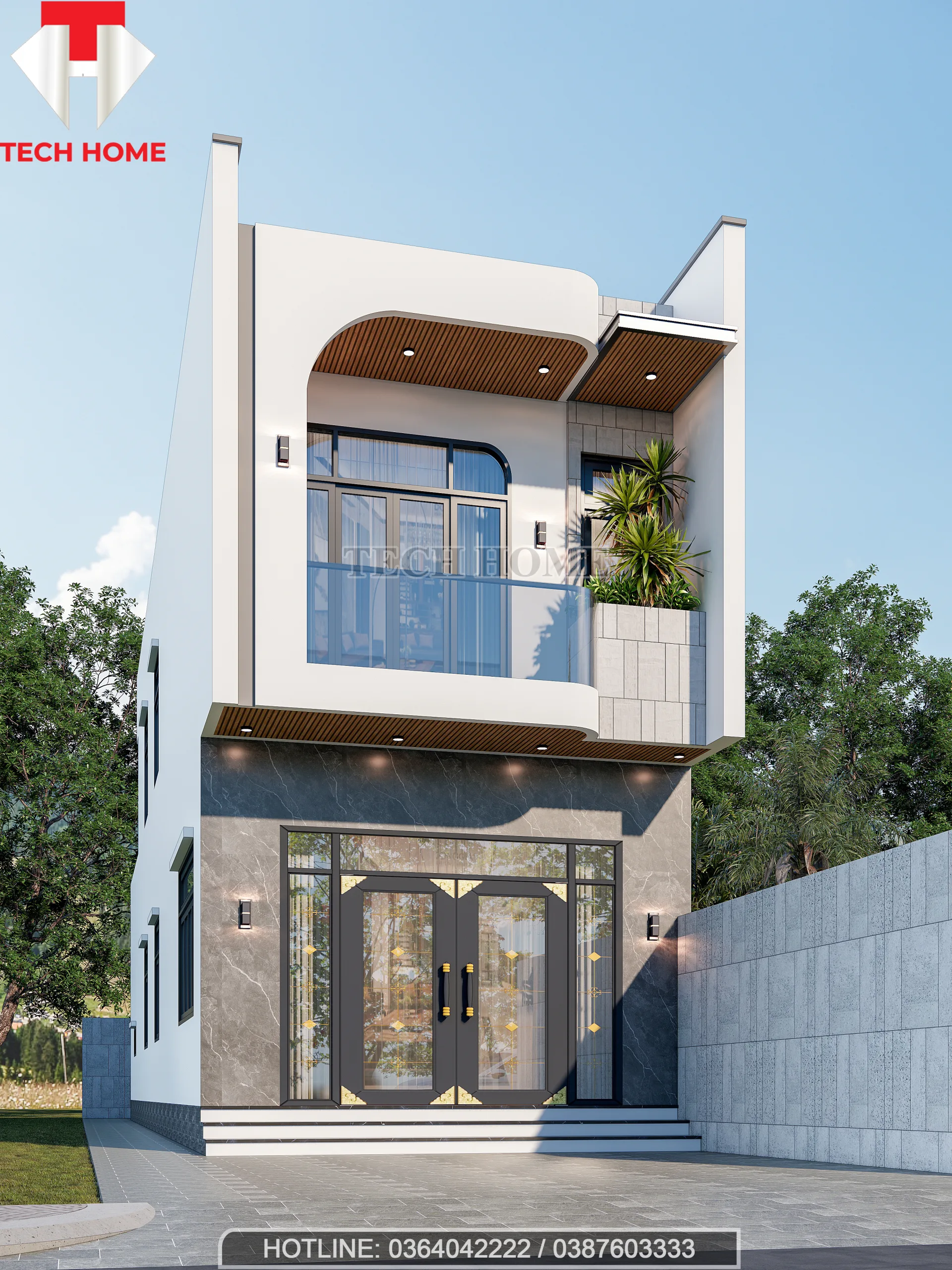 thiết kế nhà ống 2 tầng