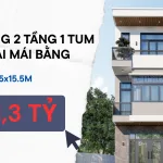 thiết kế nhà phố 2 tầng 1 tum