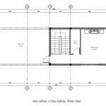 mặt bằng tầng tum thiết kế nhà phố 2 tầng 1 tum