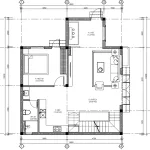 mặt bằng tầng 1 thiết kế nhà phố 3 tầng