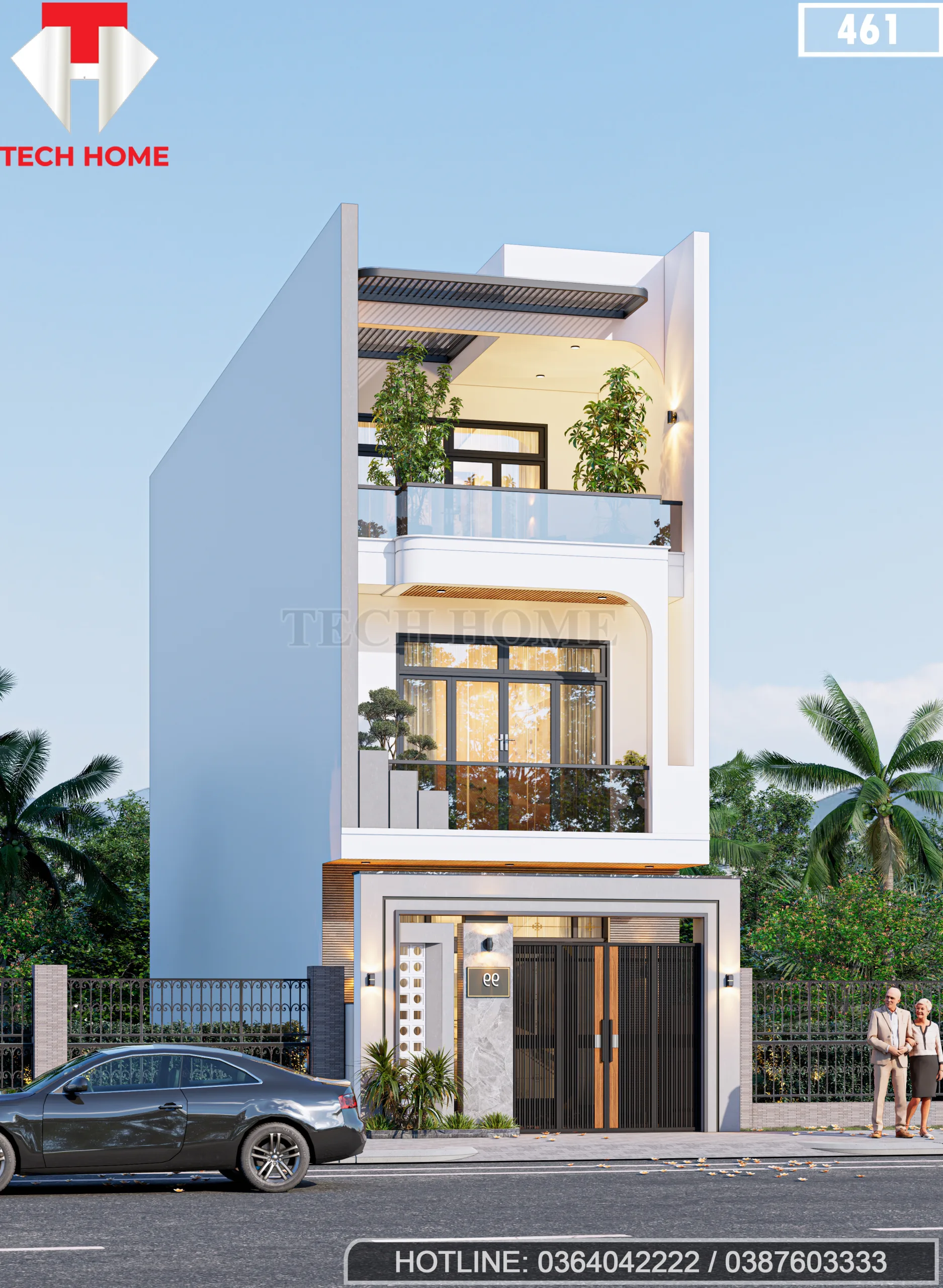 thiết kế nhà phố 3 tầng