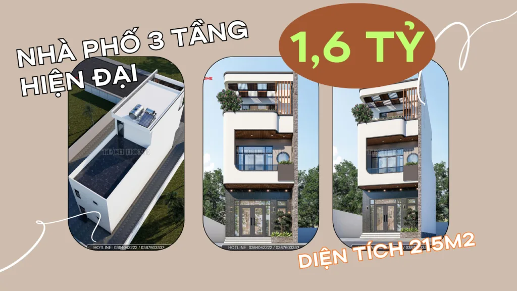 thiết kế nhà phố 3 tầng
