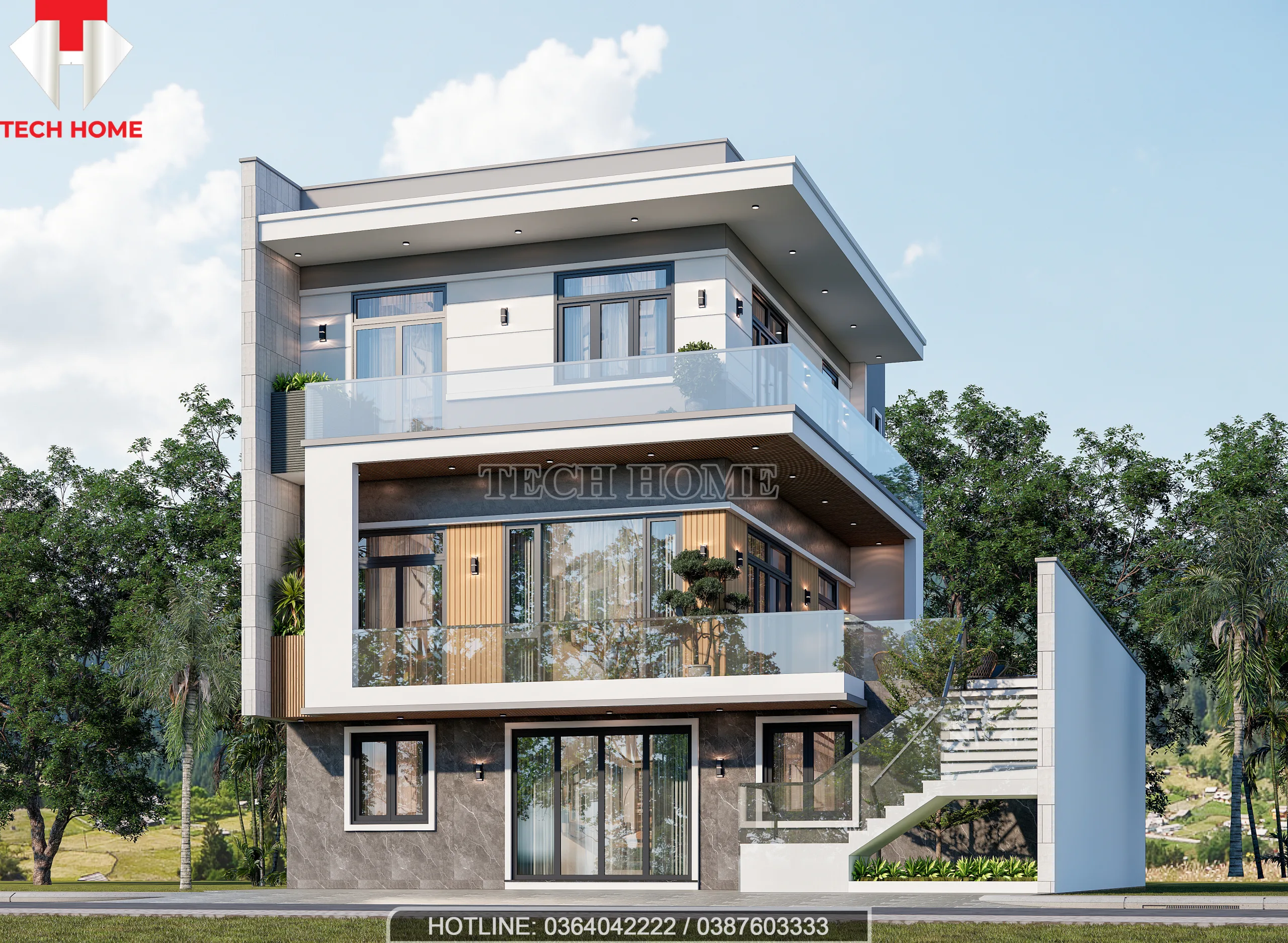 thiết kế nhà phố 3 tầng hiện đại