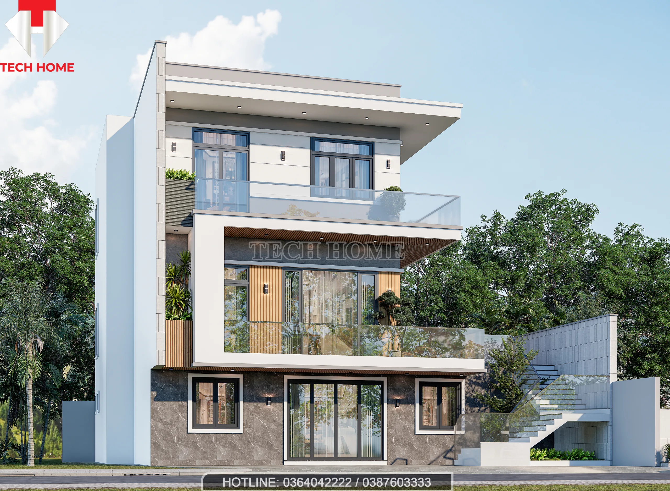 thiết kế nhà phố 3 tầng hiện đại