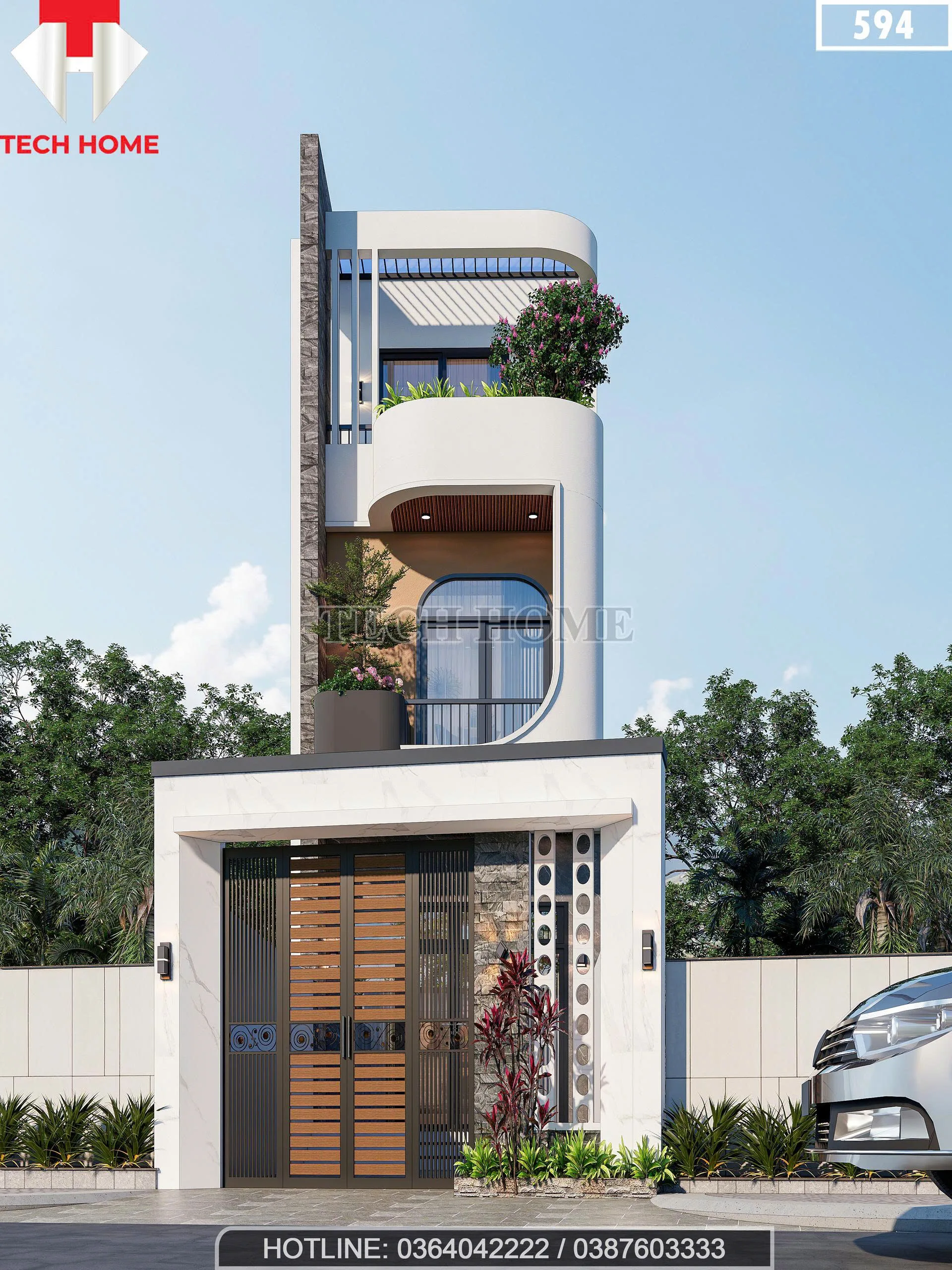 thiết kế nhà phố 3 tầng hiện đại