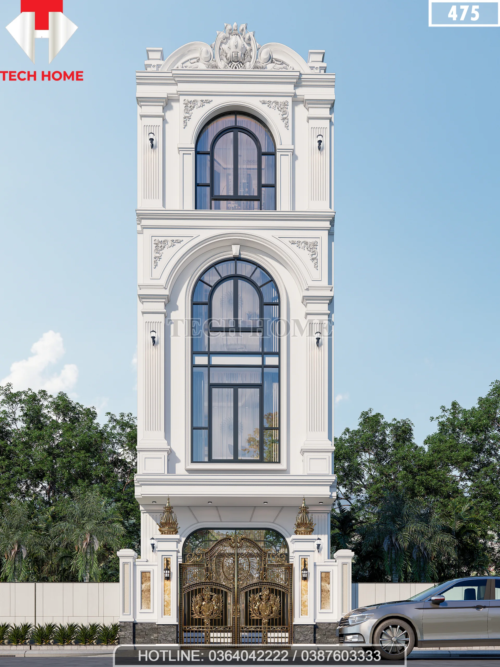 thiết kế nhà phố tân cổ điển