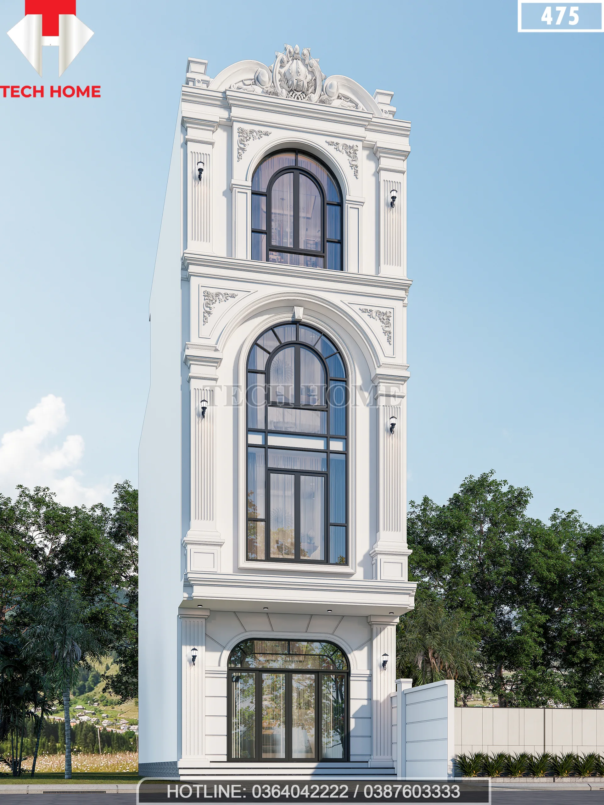 thiết kế nhà phố tân cổ điển