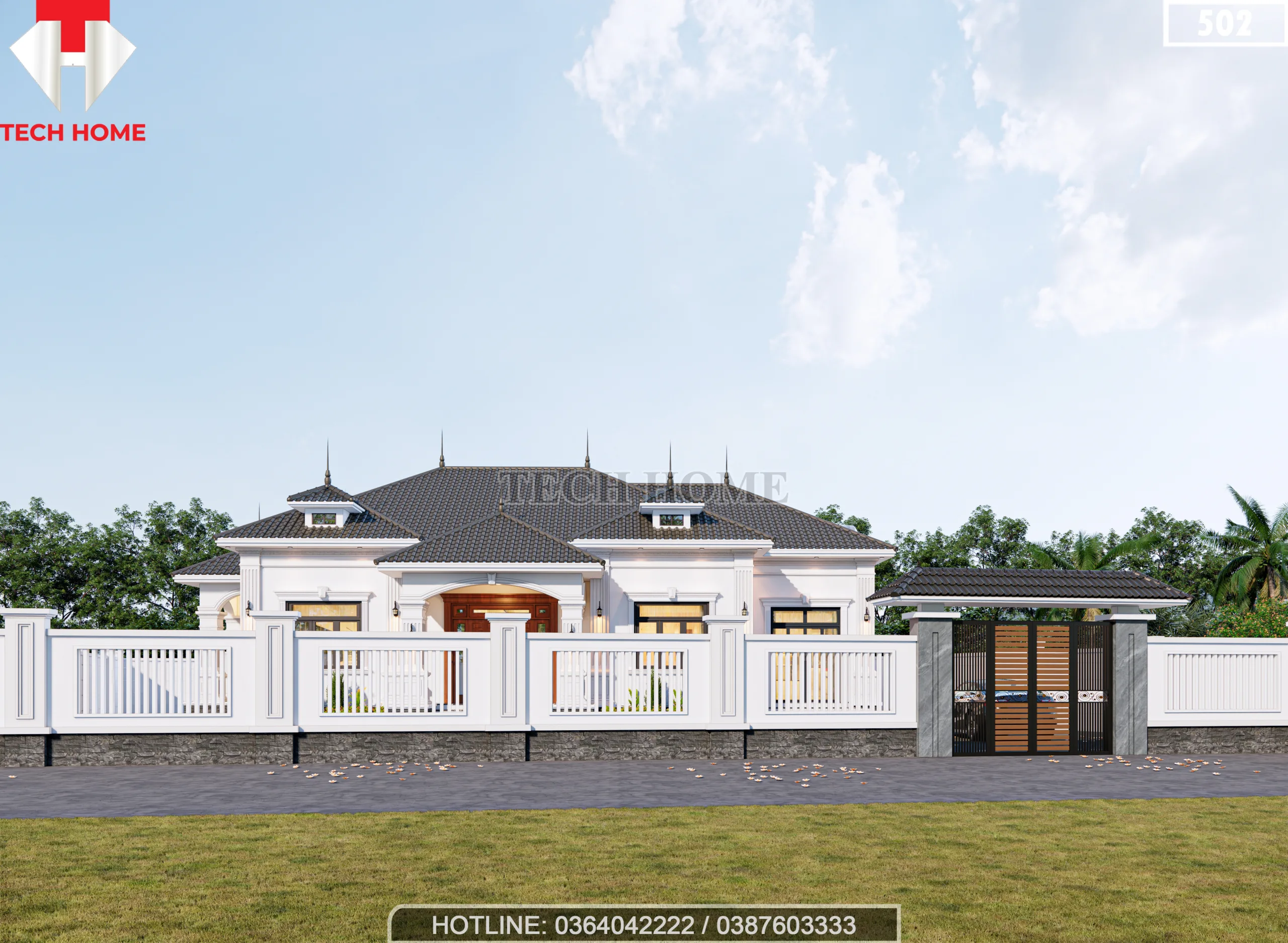 mẫu nhà vườn mái Nhật