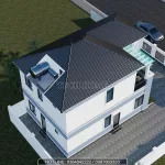 Tổng thể mẫu nhà 2 tầng mái Nhật