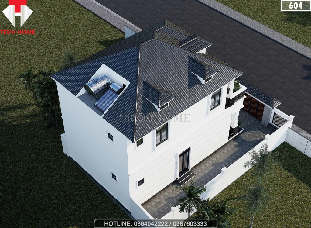 mẫu nhà 2 tầng mái Nhật