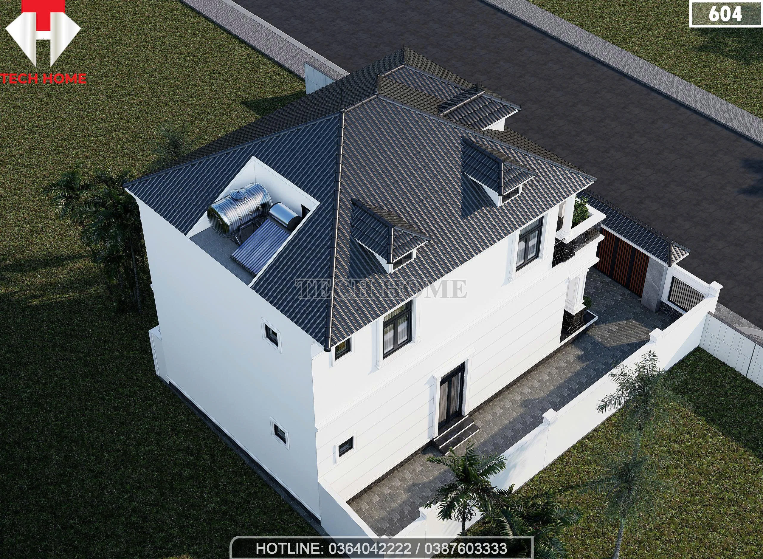 mẫu nhà 2 tầng mái Nhật