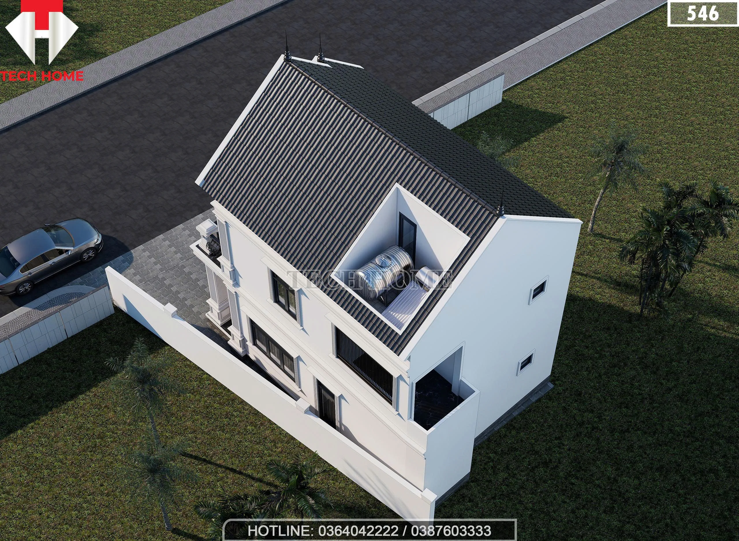 mẫu nhà 2 tầng mái Thái