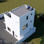 nhà 2 tầng 1 tum hiện đại