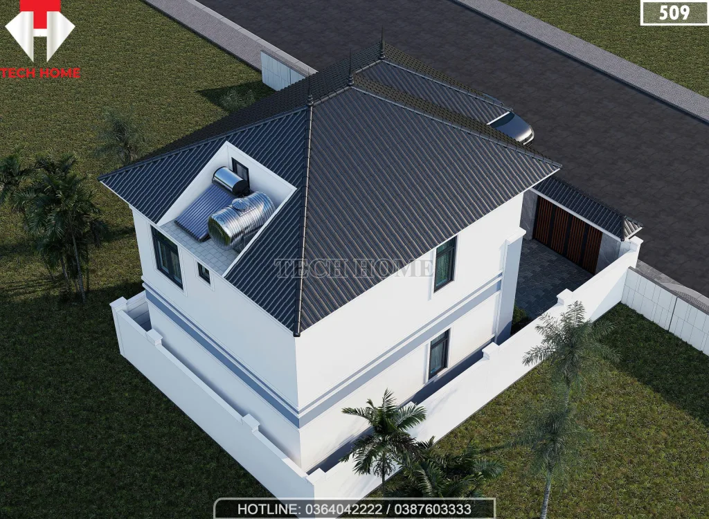 nhà 2 tầng mái Nhật