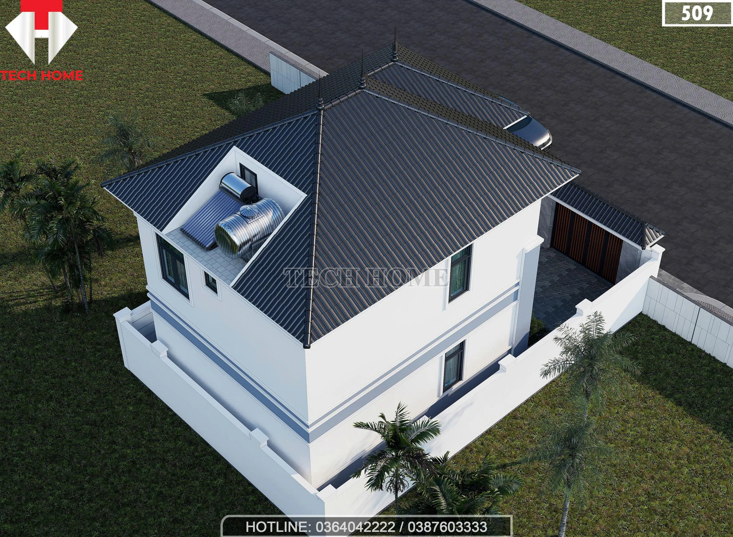 nhà 2 tầng mái Nhật