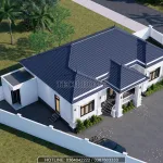 Tổng thể mẫu nhà mái Nhật 1 tầng 3 phòng ngủ