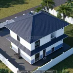 Tổng thể mẫu nhà mái Nhật 2 tầng