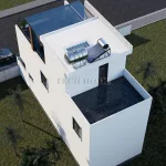 Tổng thể mẫu nhà phố 2 tầng 1 tum hiện đại