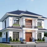 Góc nghiêng mẫu nhà mái Nhật 2 tầng