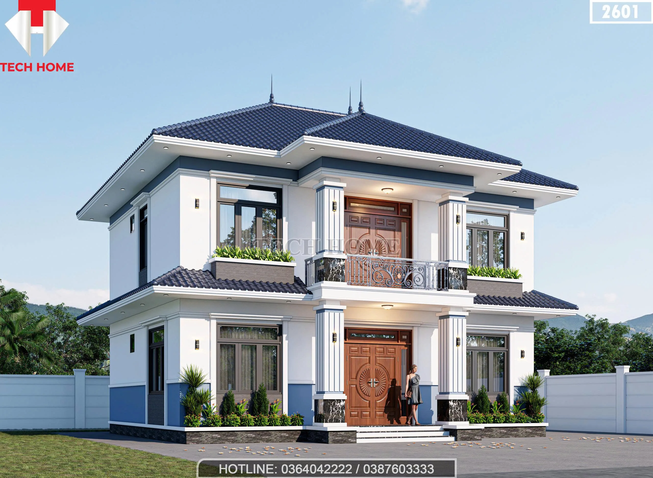 Góc nghiêng mẫu nhà mái Nhật 2 tầng