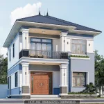 Góc nghiêng mẫu nhà 2 tầng mái Nhật