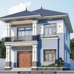 Góc nghiêng mẫu nhà 2 tầng mái Nhật