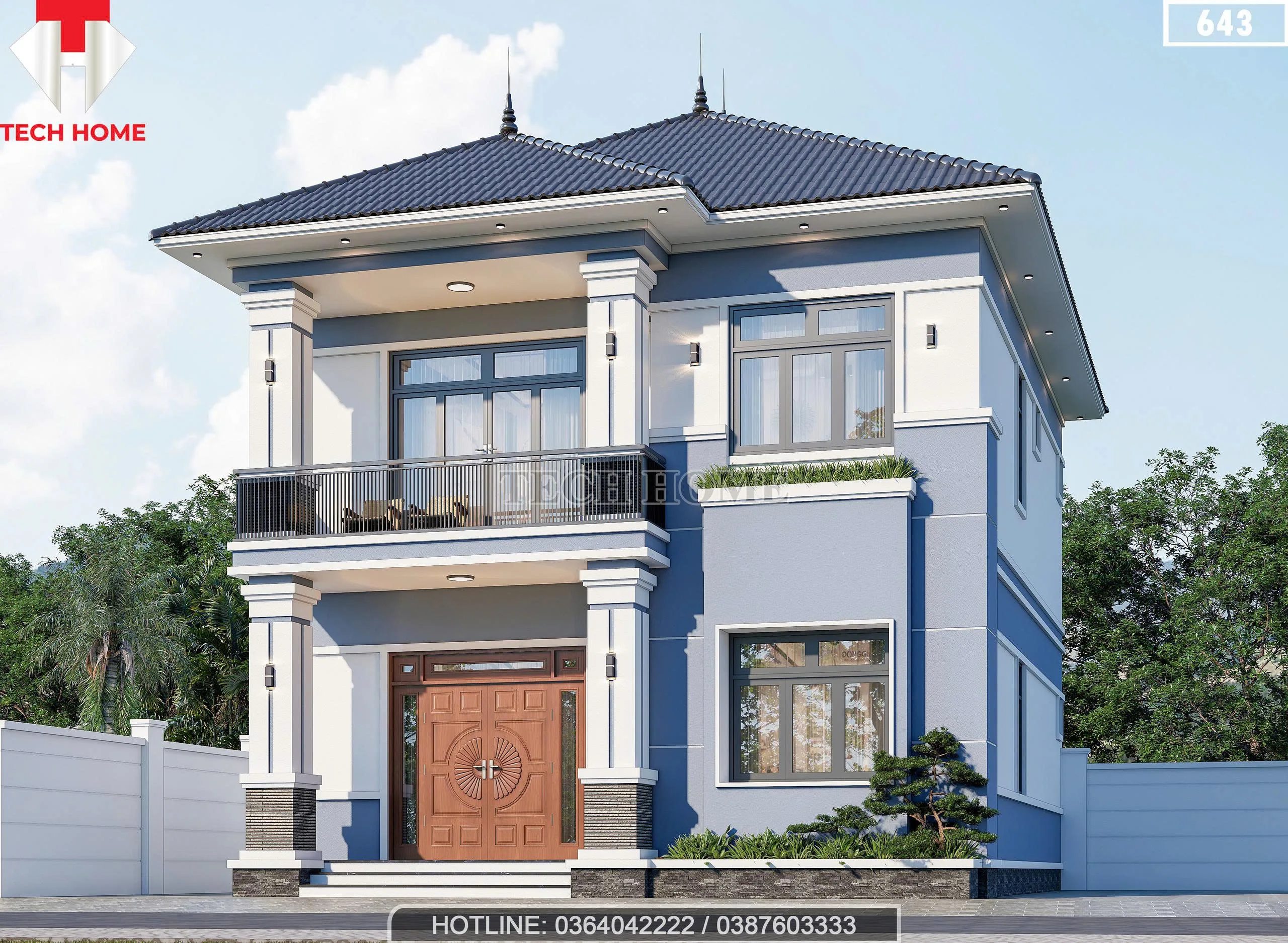 Góc nghiêng mẫu nhà 2 tầng mái Nhật