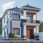 Góc nghiêng mẫu nhà 2 tầng mái Nhật hiện đại