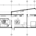 Bản vẽ bố trí công năng tầng 1 mẫu nhà ống 2 tầng đẹp kích thước 4.7x16.5m tối ưu diện tích.