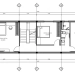 Bản vẽ bố trí công năng tầng 3 mẫu nhà phố 4 tầng hiện đại gồm 3 phòng ngủ diện tích 85m2.