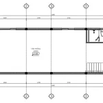 Bản vẽ bố trí công năng tầng 1 mẫu nhà phố 4 tầng hiện đại gồm văn phòng kinh doanh 60m2