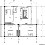 Bản vẽ mặt bằng công năng mẫu nhà cấp 4 hiện đại 3 phòng ngủ diện tích 10.5x11m.