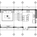 Bản vẽ mặt bằng công năng chi tiết tầng 1 mẫu nhà phố 2 tầng 5x15m diện tích sàn 75m2.
