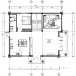Bản vẽ chi tiết công năng tầng 1 diện tích 120m2 với phòng khách 45.4m2 mẫu biệt thự 2 tầng tân cổ điển.