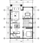 Bản vẽ bố trí công năng tầng 1 mẫu nhà 2 tầng mái bằng diện tích 88m2 có phòng thờ.