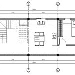 Bản vẽ mặt bằng tầng 1 mẫu nhà ống 2 tầng hiện đại diện tích 81m2 có 1 phòng ngủ.