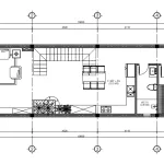 Bản vẽ mặt bằng công năng tầng 1 mẫu nhà phố 3 tầng hiện đại diện tích 102 m2.