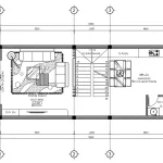 Bản vẽ bố trí công năng tầng 1 gồm phòng khách và bếp ăn diện tích 65m2.