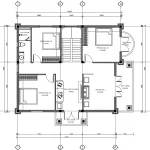 Bản vẽ chi tiết công năng tầng 2 diện tích 125m2 mẫu biệt thự 2 tầng tân cổ điển.