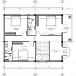 Bản vẽ bố trí công năng tầng 2 biệt thự tân cổ điển 2 tầng diện tích 109m2.