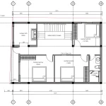 Bản vẽ bố trí công năng tầng 2 mẫu nhà phố 3 tầng hiện đại diện tích 93m2