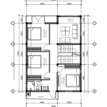 Bản vẽ bố trí công năng tầng 2 mẫu nhà 2 tầng mái bằng diện tích 88m2.