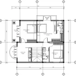 Bản vẽ chi tiết mặt bằng công năng tầng 2 mẫu nhà mái Nhật 2 tầng tân cổ điển diện tích 102m2.