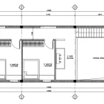 Bản vẽ bố trí công năng tầng 2 mẫu nhà ống 2 tầng tân cổ điển diện tích 55m2.