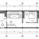 Bản vẽ mặt bằng công năng tầng 2 mẫu nhà phố 3 tầng hiện đại diện tích 100m2.