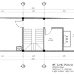 Bản vẽ mặt bằng công năng tầng 3 mẫu nhà phố 3 tầng hiện đại diện tích 35m2