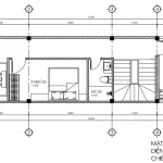 Bản vẽ bố trí công năng tầng 3 mẫu nhà phố 3 tầng tân cổ điển diện tích 49m2.